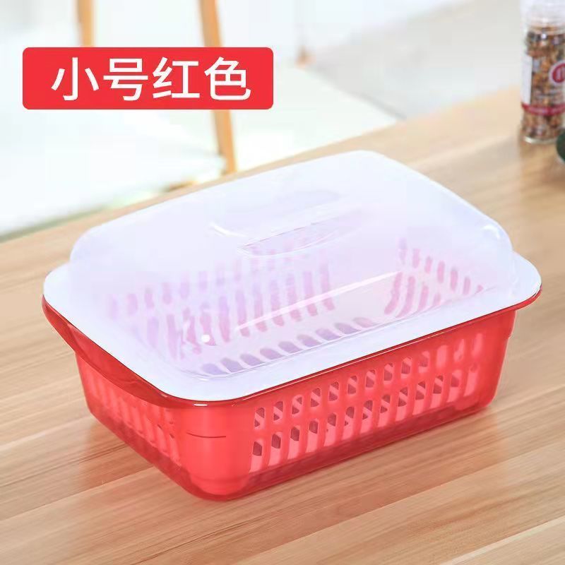 Size Number Three Floors Transparent Drain Basket Water Fruit Basket Wash Vegetable Basin Kitchen God Instrumental Chopsticks Dish Bowls Cabinet Multifunction Containing Box-Taobao