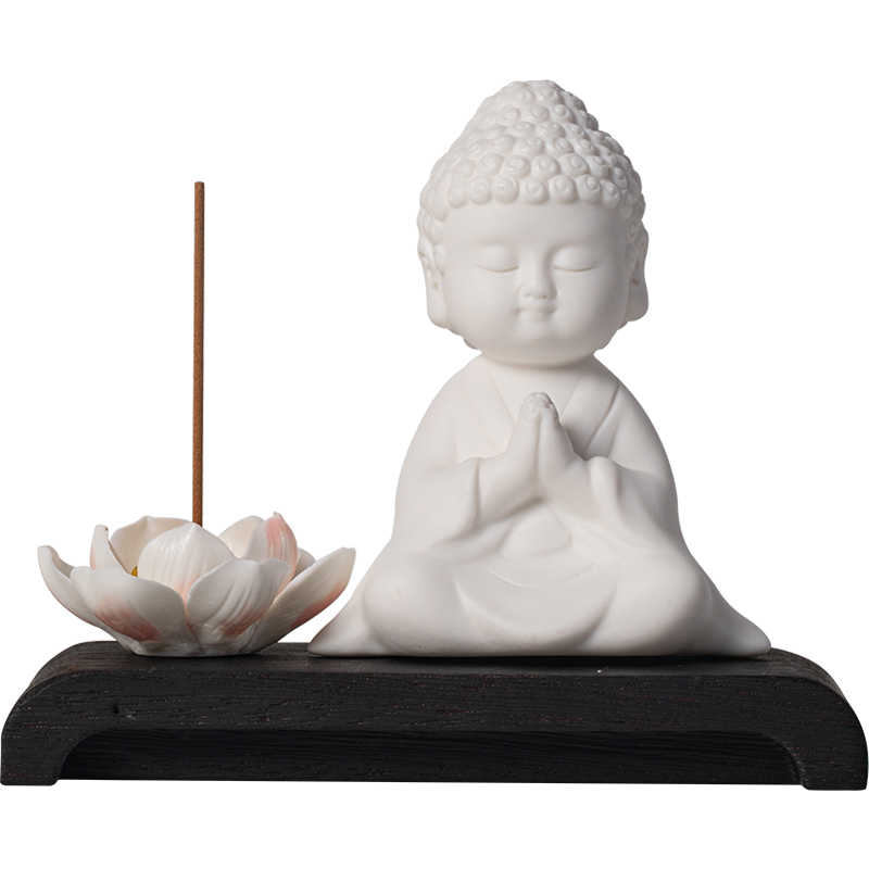 禅意白瓷如来线香炉香插摆件中式佛像茶宠家居客厅茶桌茶空间装饰