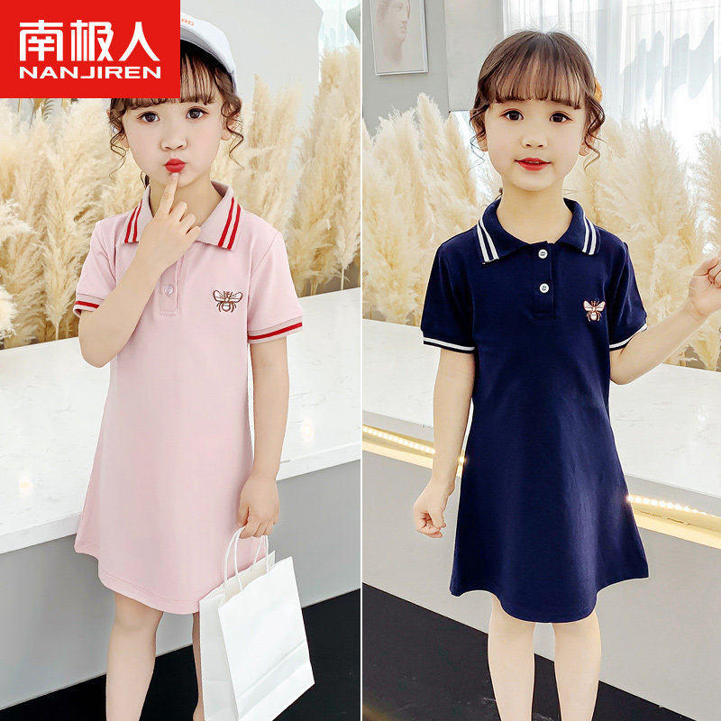 Girls Dress Children's Dress 2022 New POLO Dress Children Summer Gas Dress Small Girl Summer Dress