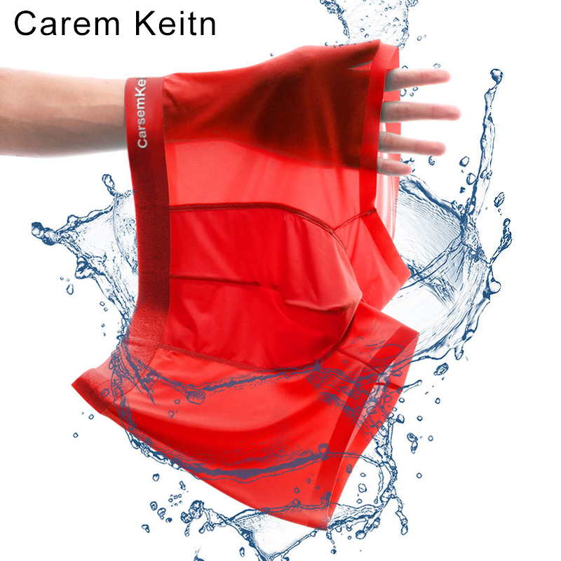 Ultra-Thin Men's Underwear, Ice Silk, Summer Thin Style, Red Boxer Briefs for the Year of the Horse, Ckrl