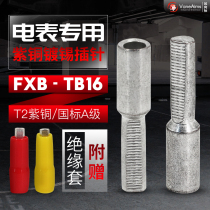 Meter copper pin FXB-16 cylindrical terminal nose Meter box copper connector 16mm copper wire terminal block