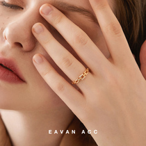 EAVAN ACC niche design simple cold wind Zircon chain ring ins fashion high-end index finger ring