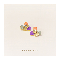 EAVAN ACC Iris Morandi Color Enamel Glaze Flower Premium fairy STUD Earrings Premium ear ornaments Ear clip