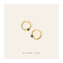 EAVAN ACC EMERALD EXCLUSIVE Custom Premium SENSE MATTE METAL VINTAGE ART CURVE 925 Silver Stud EARRINGS