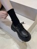 British Style Thick-Soled Leather Shoes for Women 2025 New Autumn and Winter Versatile Black Jk Single Shoes Platform Loafers ins Trendy