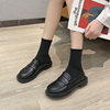 Small Leather Shoes, British Style Flats for Women, 2025 New Autumn and Winter Flat Loafers, Versatile Black Work Shoes, Slip-On