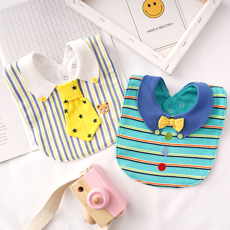 Japan's dress shape all cotton baby kull towel gentleman's suit tie baby's mouth around children's pocket