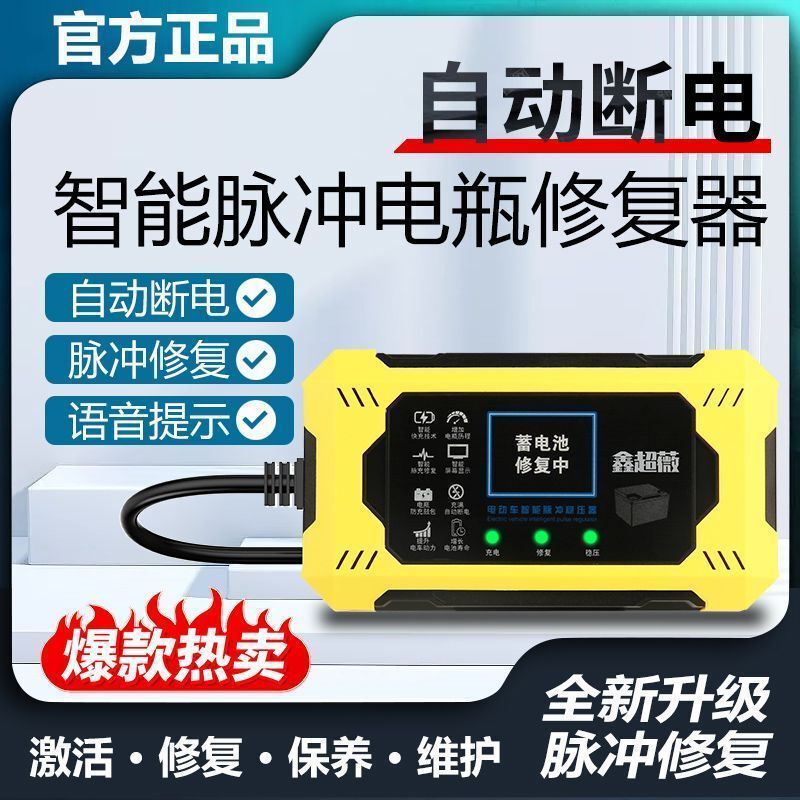 Electric Vehicle Charging Protector, Automatic Power-Off, Intelligent Timing, Fully Automatic Voltage Stabilization, Activation Battery Repair Device, Genuine Product