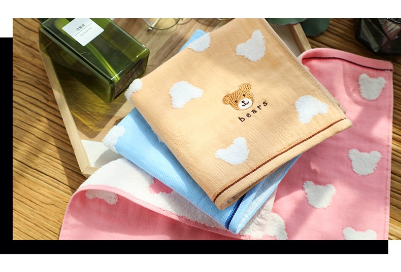 Jie Li Ya / Bộ sưu tập Teddy Gạc bông nguyên chất, không nước, sữa rửa mặt trẻ em, khăn nhỏ, khăn nước bọt trẻ em - Khăn tắm / áo choàng tắm áo choàng tắm khách sạn