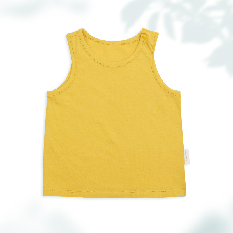 Bông sảnh bé mùa hè dệt kim thiết lập đơn mở khóa vest bé T-shirt dưới bông ngắn tay.