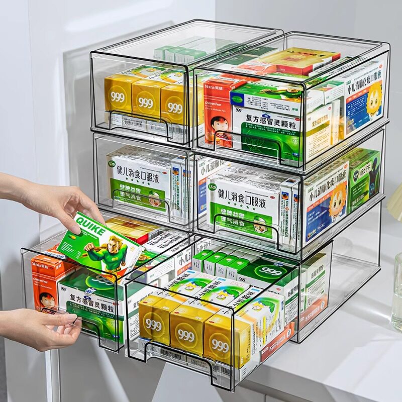 日本家用药箱家庭装抽屉式药物收纳盒大容量医药箱儿童药品小药盒