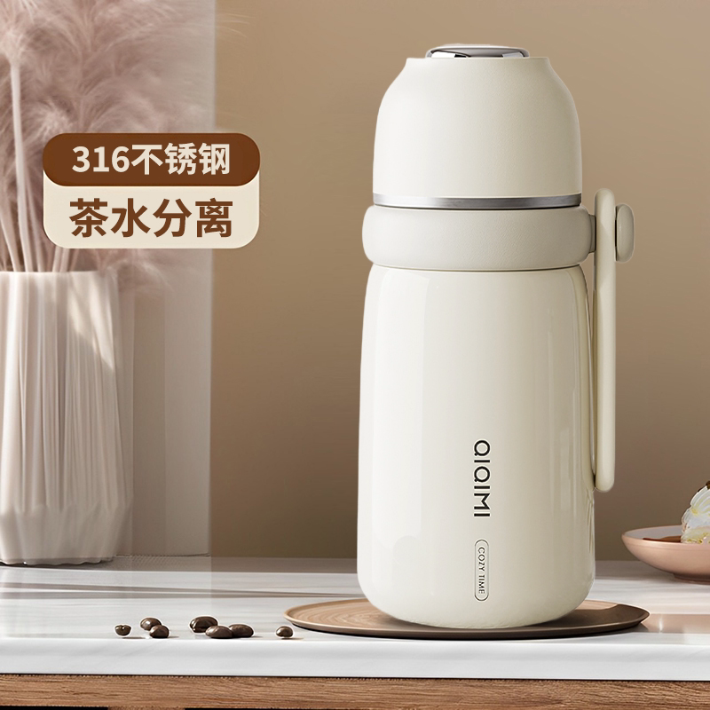 日本保温杯女士高颜值新款2024学生杯子316L不锈钢泡茶水分离水杯