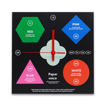 PAPERVOICE environmental protection clock fun original color geometric fashionable desktop decoration silent bedroom living room