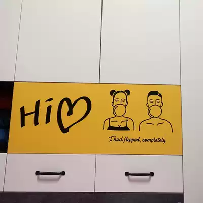 Refrigerator decoration stickers character culture wall simple modern wall stickers bedroom study waterproof photo background