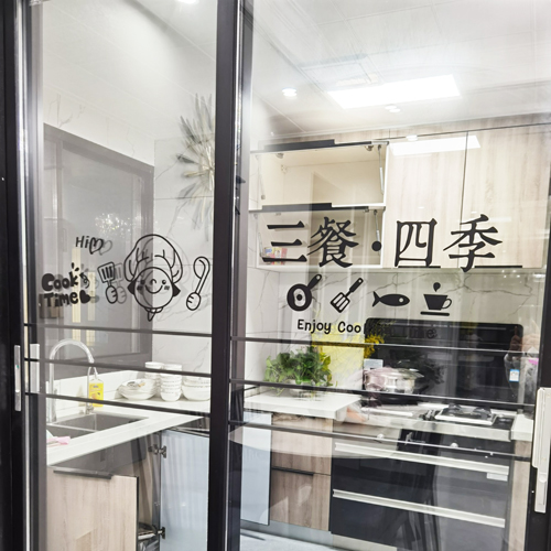 ins wind three meals all season kitchen dining room hotel living room push-and-pull doors and windows glass crashworthy decorative creative stickers