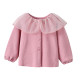 Girls' cardigan 2022 spring and autumn new baby style lapel jacket top Korean fashion lace children's