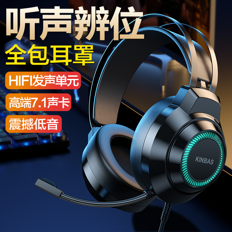 Computer Headset Over-Ear Wired Gaming E-Sports Headset for Desktop and Laptop with Microphone
