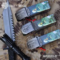 Seal Marine Corps Outdoor Canvas Tactical Belt Leisure Belt Sports Nylon Metal Buckle Trousers Belt