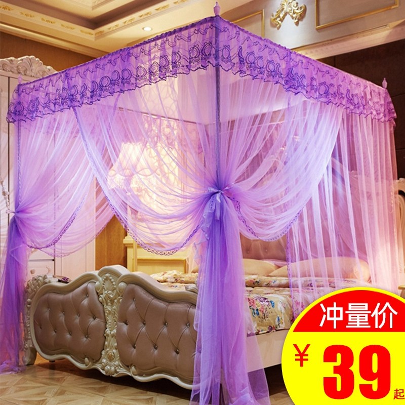New mosquito net three-door landing bracket 1 8 m 1 2 encrypted thickened 1 5m bed double home 2 m textured account