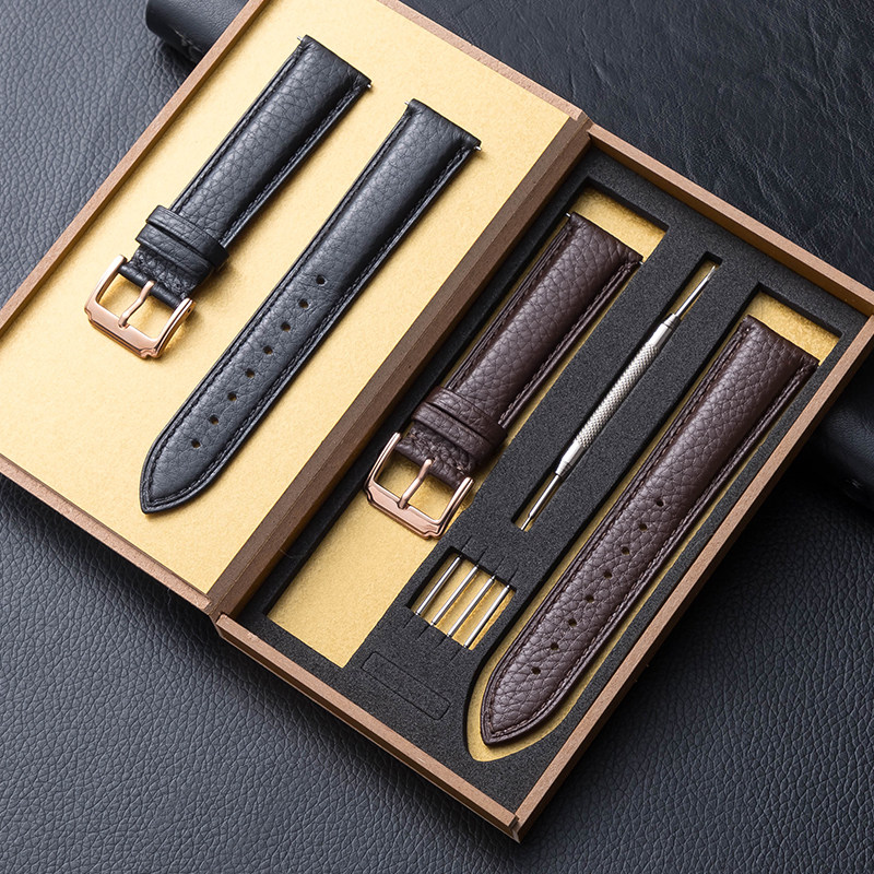 Strap leather strap men and women accessories pin buckle substitute CASIO Tissot Longines dw Mido Omega retro