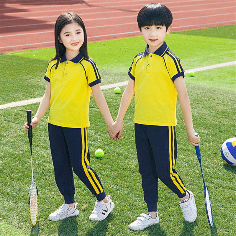 Kindergarten uniform summer cotton short-sleeved children's school uniform suit primary school students summer class uniform sports meeting opening ceremony