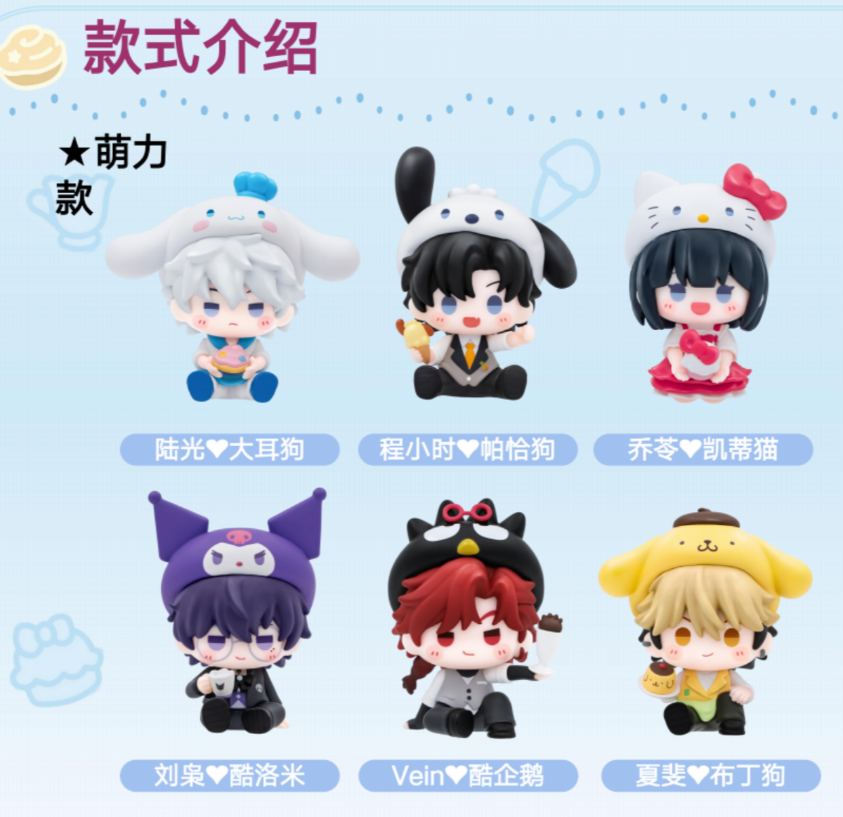 Official Link Click x Sanrio Sweet Time mini figure six character-pair lineup