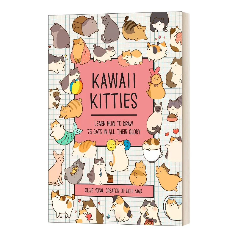 Английский оригинал Kawaii Kitties Kawaii Kawi Kitten Учиться рисовать 75 кошек на английском языке импортированных книг