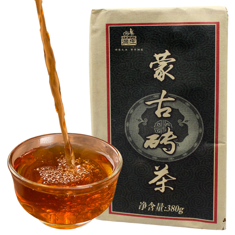 (Buy 3 send 1) Mongolian brick tea 380 gr Stay Milk Tea Boiled Tea Leaf Egg Tea Brick Hubei Zhao Li Qiao Green Brick Tea