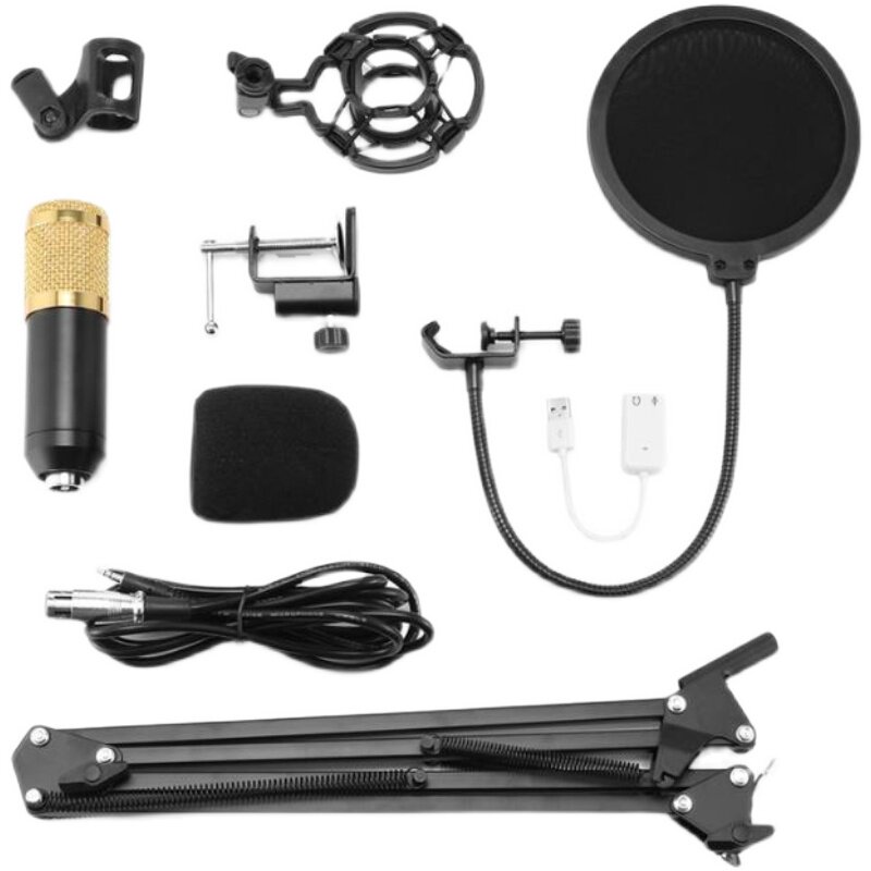 Live sound card V8 English sound card BM800 microphone recording condenser microphone set anchor mobile phone computer karaoke