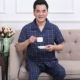 Người đàn ông trung niên và người đàn ông lớn tuổi Bộ đồ ngủ cotton tay ngắn quần mùa hè mỏng phần cotton Người đàn ông trung niên phục vụ nhà - Cha mẹ và con pijama nam
