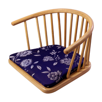 Tatami backrest chair collapsed rice footless chair backrest seat solid wood and room chair Japanese stool legless chair