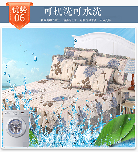 2018 mới cotton châu Âu clip cotton bên giường váy ba mảnh set 1,5 giường đơn trải giường 1,8 m cotton váy giường khách sạn