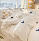 Дисней, хлопковый комплект, простыня, пододеяльник, покрывало, 4 предмета, с вышивкой