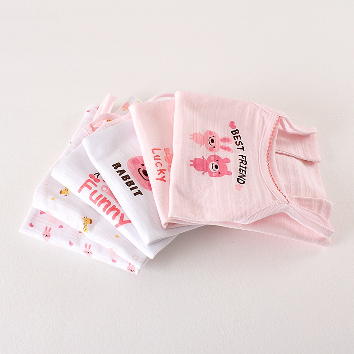 Day Series Summer New Pint Girl Baby Baby Beating Bottom Thin Air Permeable Sleeveless Vest Harness Pure Cotton Silk Light Cotton