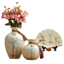 Eurostyle ceramic vase Three sets of home living room TV cabinet Creative decorations Xuanguan Wedding Gift Pendulum