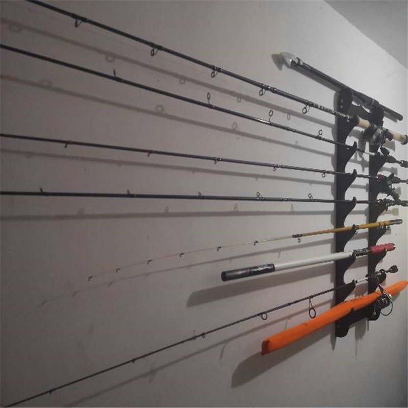 Wall-mounted dark gray atmospheric fishing rod storage rack easy to use Longquan sword rack flute rack black direct sales