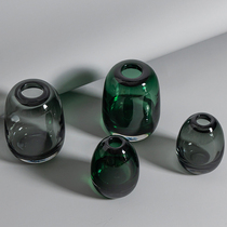 Day Style Minimalist Flower Arrangement Craft Vases Round Smooth Thick Glass Vases Decorated Hydroponic Handicraft Decoration Pendulum