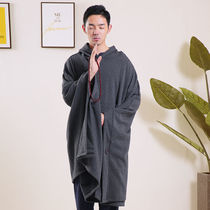 Male and female Beatles Thickened Plush Warm Sit Meditation Meditation Style Cape Guanyin Guanyin Cloak Coat Winter Monks Clothing Cotton Clothing