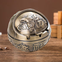 New creative ashtray fashion with cover mesh red windproof and resistant metal home retro large ashtrays