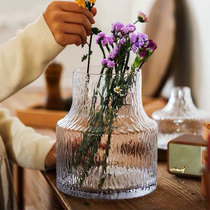 Nordic Creative Light Luxurious Glacier Glass Vase Hydroponic Flower Floral sins Wind Living Room Flowers Pendulum