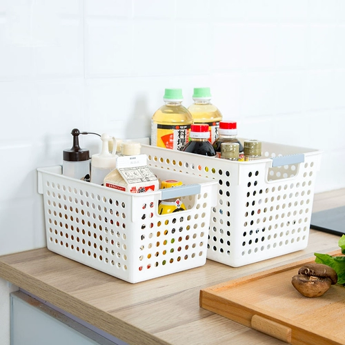 Японская универсальная пластиковая корзина для хранения, ручка, система хранения, увеличенная толщина