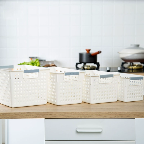 Японская универсальная пластиковая корзина для хранения, ручка, система хранения, увеличенная толщина