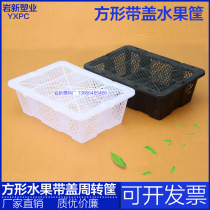 Custom plastic square fruit vegetable basket picking basket turnover box Grape bayberry basket with cover Pigeon transport plastic box