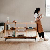 MUMO Wood Ink Multi Know Dwarf Bookcase Nordic Cherry Black Walnuts Log Living Room Bookroom Solid Wood Bookshelf