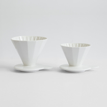 MUMO Wood Ink White Porcelain Filter Cup Defied Porcelain Ceramic Coffee Filter Cup Fine Mouth Jug Drip