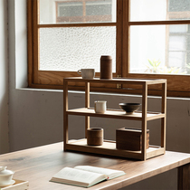 MUMO Wood Ink Table Ware Racks GRAPEWOOD BLACK WALNUTS LOG SOLID WOOD DAY STYLE TEA ROOM CUP RACK SHELF