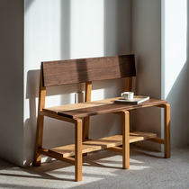 MUMO Wood Ink New Version Discomfort Chair Red Oak Solid Wood Dining Chair Black Walnuts Wood Log Table And Chairs Brief single double position