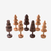 MUMO Wood Ink Christmas Tree Minimalist Decoration Pendulum Black Walnuts Beech Solid Wood Living Room Book Room