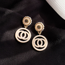 S925 silver needle temperament celebrity Xiangfeng Pearl circle earrings 2021 New Tide Korean Net red long earrings