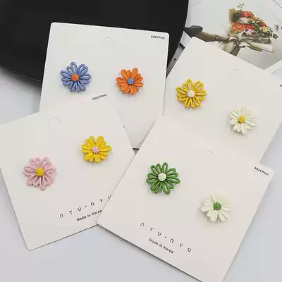 s925 silver pin 2021 New Tide Simple small fresh earrings flower spring earrings female Net red explosion